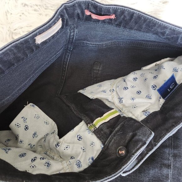 Anthropologie Pilcro Split Hem Straight Leg Jeans Women's 31‎ High Rise Black - Picture 6 of 16